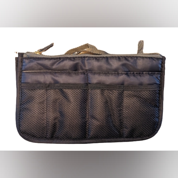 NWT bag organizer/insert navy top zip pockets, top handles & exterior mesh slip - Picture 2 of 10